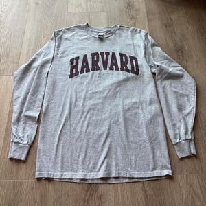 Harvard University Long Sleeve Shirt Men's M Gray Ivy League College Tee